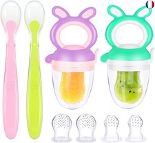 Oladwolf 2 tétines à fruits + 1 cuillère bébé à partir de 3 mois + 6 tétines en 