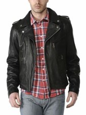 Blouson moto rétro noir homme