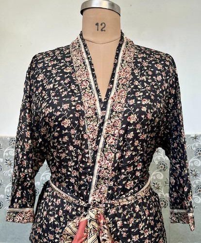 Indien floral noir papier - papier, robe