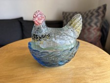 Bonbonnière / Pot Couvert Poule Sur Son Nid