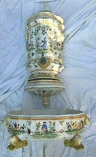 moustier fontaine mural et son bassin faience