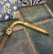 Antique Door Knob Lever Hardware Empire Solid Brass France Gold 1900 Spindle