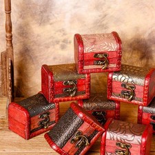 Boîte en bois Style Vintage bijoux collier de perles Bracelet cadeau petite