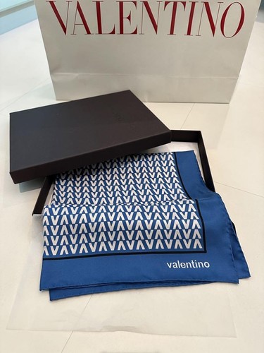 Foulard soie bleu valentino - en,