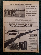 TIR AUX PIGEONS ARTIFICIELS fusil pistolet accessoires  publicité 1961