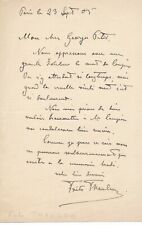 Frits THAULOW peinture peintre Norvége lettre autographe signée Georges Petit