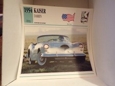 FICHE carte CARD voiture auto USA kaiser darrin 1954