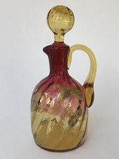 RARE sublime ancien FLACON CARAFE COULEUR CRISTAL BACCARAT torsadé ART NOUVEAU