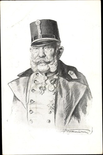 Artist postcard emperor franz - artist,