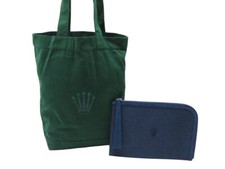 NEUF POCHETTE A MAIN MONTRES ROLEX TOILE JEAN + SAC CABAS LOGO CLUTCH TOTE BAG
