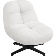 Chaise de Salon en Tissu Bouclette Petit Fauteuil Salon Rebondi