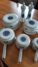Casseroles Porcelaine de Paris  Décor Ming bleu année 1960.