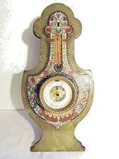 Exceptionnel thermomètre baromètre en cloisonné multicolore / pied: Napoléon III