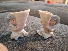 Ancienne Paire Petit Personnage Biscuit Miniature Meissen Germany Art Nouveau 