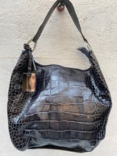 ** Furla ** sac à main en cuir impression croco bag vintage à saisir /