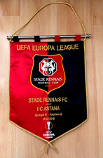 Football wimpel pennant fanion brodé Stade Rennais v FC Astana UEFA cup 2018