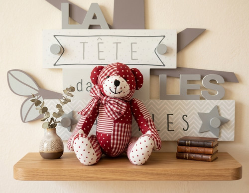 Sia ours tissu - en, blanc