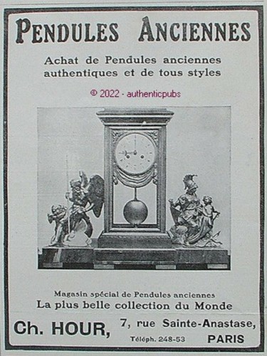 Publicite pendules anciennes - publicite,
