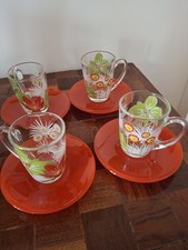 4 Tasses À Café Et Soucoupes