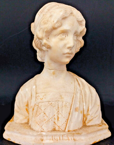 Buste femme albâtre sculpture - buste,