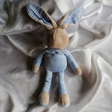 Doudou lapin beige, bleu
