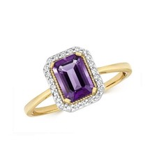 Bague véritable améthyste et