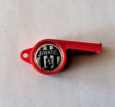Sifflet de football en plastique rouge avec logo de la JUVENTUS de Turin, TB