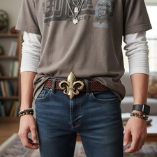 Homme Femme Métal Or Boucle