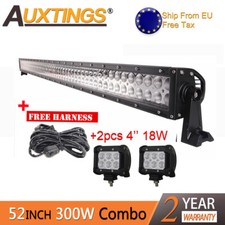 52'' 300W Barre LED Rampe SUV ATV Offroad Spot 12V 24V work Light bar+2X 4'' 18W