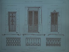 Estampe Ancienne Serrurerie. Portes Chapelles. Appuis Communion Art Nouveau PS50