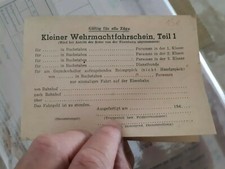 WEHRMACHT FAHRSCHEIN BILLET