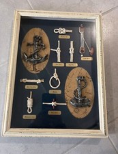 Art Deco : Tableau de Noeud Marin /6 Noeuds Marins Différents - Cadre Vitrine TB