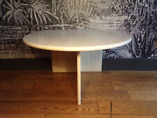 TABLE BASSE LUNE TRAVERTIN-DLG ROCHE BOBOIS-DESIGN 70-80-60x70cm