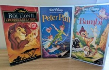 Lot VHS Disney en français - Bambi, Peter pan, Le Roi lion II - Vintage...