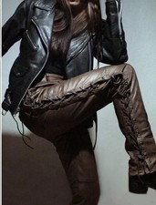 Pantalon à lacets en cuir