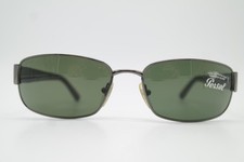 Lunettes De Soleil Vintage Persol 2222-B 513/31 Métallique Argent Noir Ovale