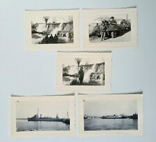 5 photos soldats Français véhicules US ww2 navires bateaux époque Algérie