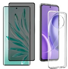 Coque Etui + Verre Trempé Anti Espion pour Honor Magic 7 Lite / 6 Lite / 5 Pro