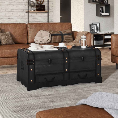 Coffre rangement bois large - coffre,