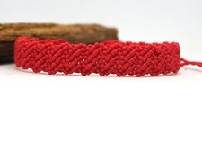 Bracelet rouge tressée - rouge,