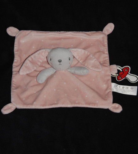 Doudou plat lapin rose - plat,