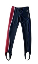 PACO RABANNE LEGGINGS PANTS BLACK/RED/BLUE COLOR BLOCK SPACE AGE POLYAMIDE 38/S