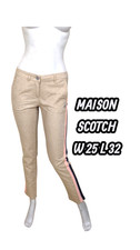 Maison Scotch W 25 L 32 Taille 34  pantalon beige femme coton lin