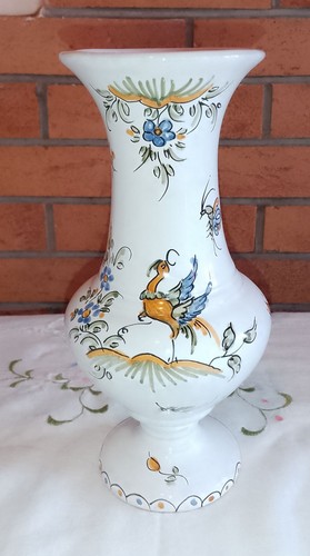 Vase moustiers décor oiseau - vase,