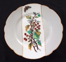 Ancien Signé Haviland Limoges France Peint à la Main Rouge Baies 19.7cm Plaque