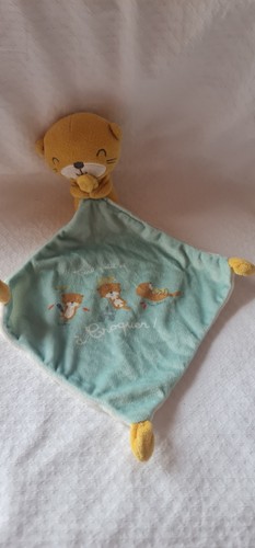 Doudou plat loutre jaune - jaune, vert