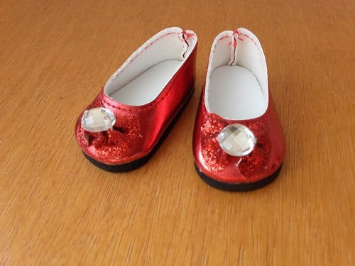 Chaussure rouge strass 55mm - rouge,