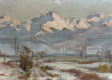 Tableau ancien original paysage de montagne Marcel MERGIER (1884-1974)
