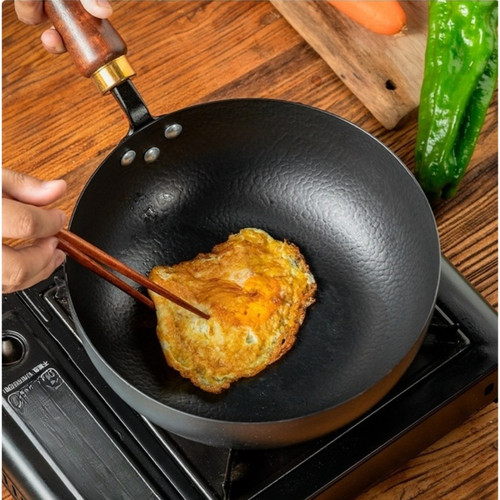 Wok fonte forgé main - fonte,