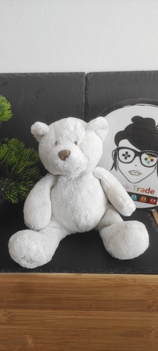 Doudou peluche ours blanc